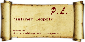 Pieldner Leopold névjegykártya